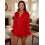 (XL, Red) Conjunto de satén de moda 7