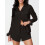 (M, Black) Conjunto de satén de moda 6