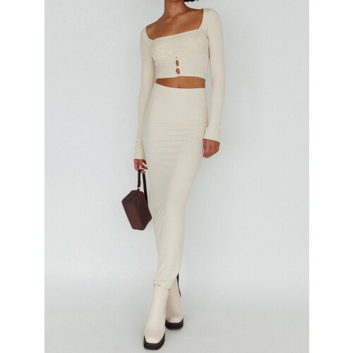 (M, Creamy White) Ensemble 2 pièces look streetwear. 1
