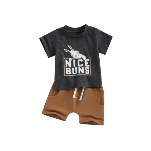 (18-24 Months, Dark Grey) Πασχαλινά ρούχα νήπια, καλοκαιρινών ρούχων.