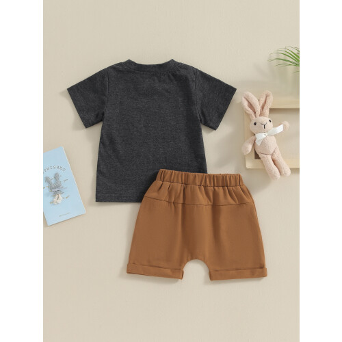 (18-24 Months, Dark Grey) Πασχαλινά ρούχα νήπια, καλοκαιρινών ρούχων. 2