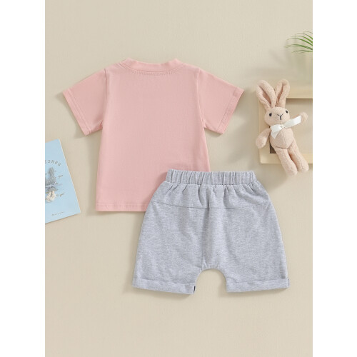 (6-12 Months, Pink) Πασχαλινά ρούχα νήπια, καλοκαιρινών ρούχων. 2
