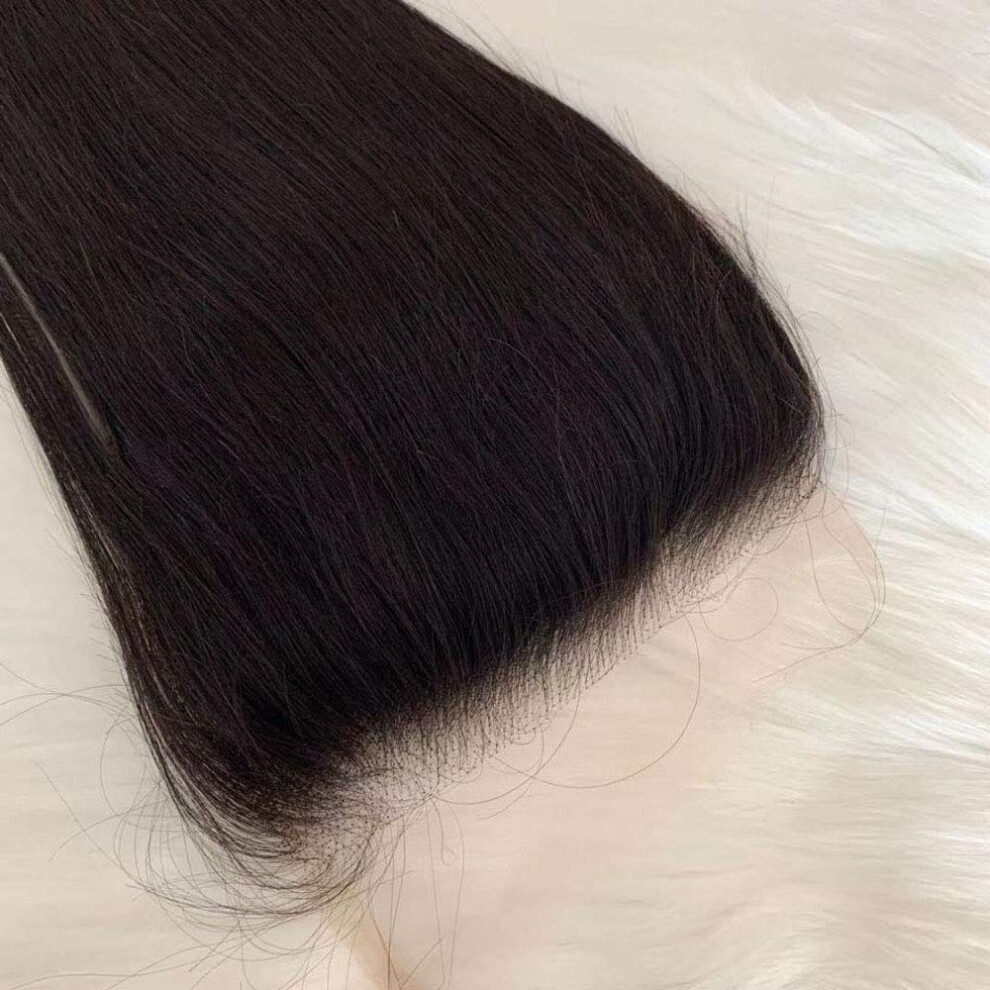 Unisex Hd Lace Closure 5X5 10 Inch Pre Plucked Bleached Knots Brazilian Virgin Straight Hair Natural Hairline