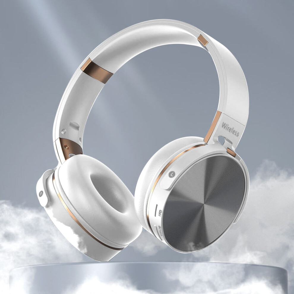 Avtoify Wireless Headphones Bluetooth Earphone Hifi Stereo Headset Bass Mode Gaming Earbuds Over The Ear Headphone White 9377112420684