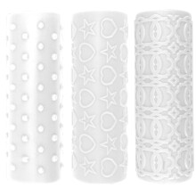 Eease Polymer Clay Rollers 3pcs Star Heart Texture Modeling Rolling Pin Jewelry Tools
