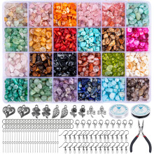 1073 Pcs Crystal Jewellery Making Kit Natural Gemstone Chip Beads Irregular Crushed Crystal Pieces 5-7mm Stone Bead Drilled Beads