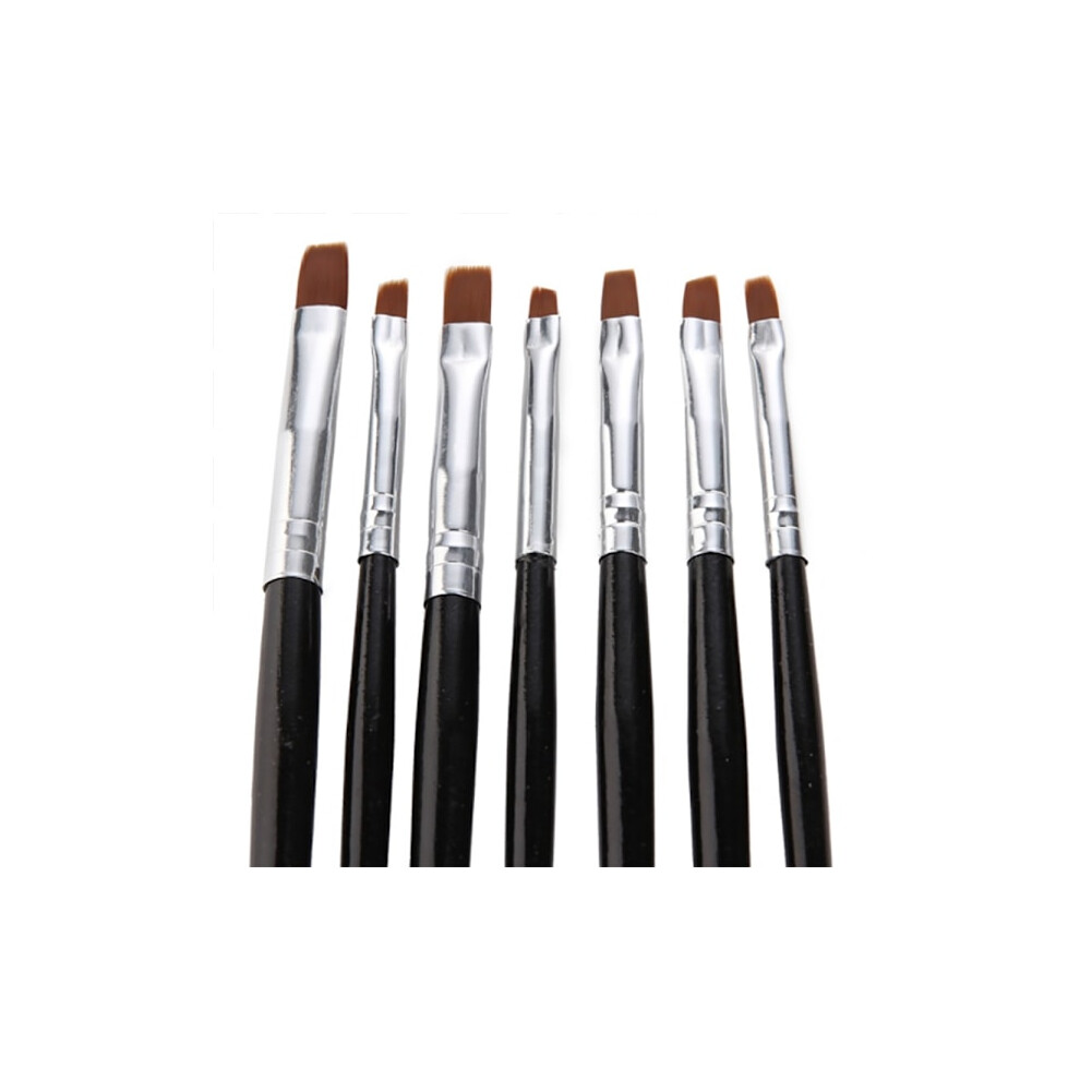 Black 7Pcs Acrylic/Uv Brushes Nails