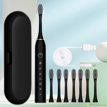 VALSEEL Electric Toothbrush with 8 Brush Heads, Toothbrush Box, 6 Modes, IPX7 Waterproof, compatible with standard chargers - New for Adults
