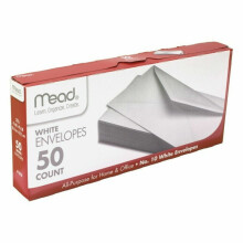 Mead White Envelopes 4.125'' x 9.5'' 50 Ct/Box Enveloppes