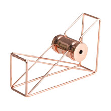 Pinnaco Metal Tape Dispenser Rose Gold Desktop Cutter for Office Supplies and Desk Decoration