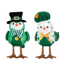YMARPT St. Patrick's Day Birds Decor, 1/2PCS Glowing Lighted Fabric Bird Figurine, compatible with St. Patrick's Day Home Kitchen Table Display