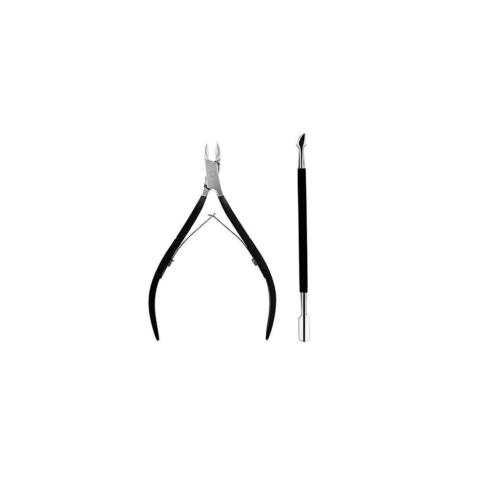 Professional Stainless Steel Cuticle Trimmer and Pusher Set for Precise Manicure Pedicure