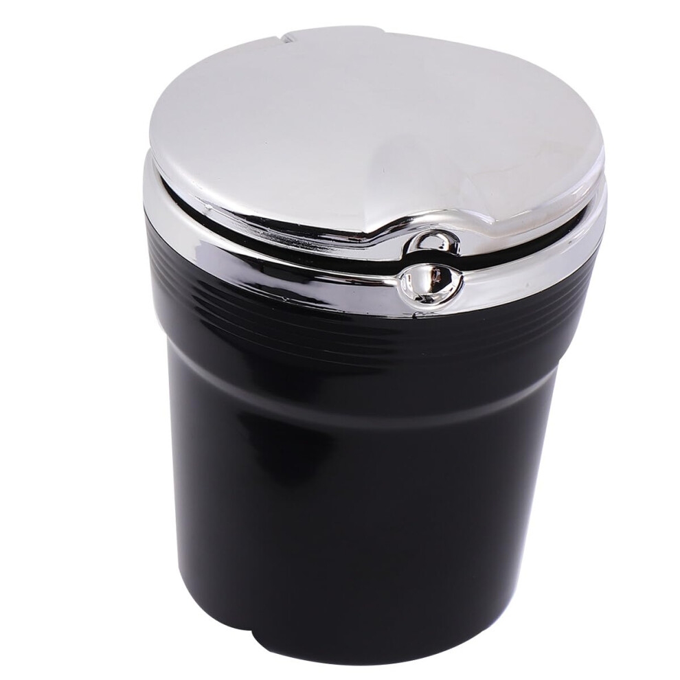 Car Ashtray With Led Smokeless Nonslip Auto Ashtray, Builtin Cigarette Extinguisher, Light/Black 9455672652803