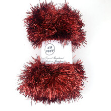 50FT Red Christmas Tinsel Garland Extra Long Glitter for Tree, Wall, Party and Holiday Decor