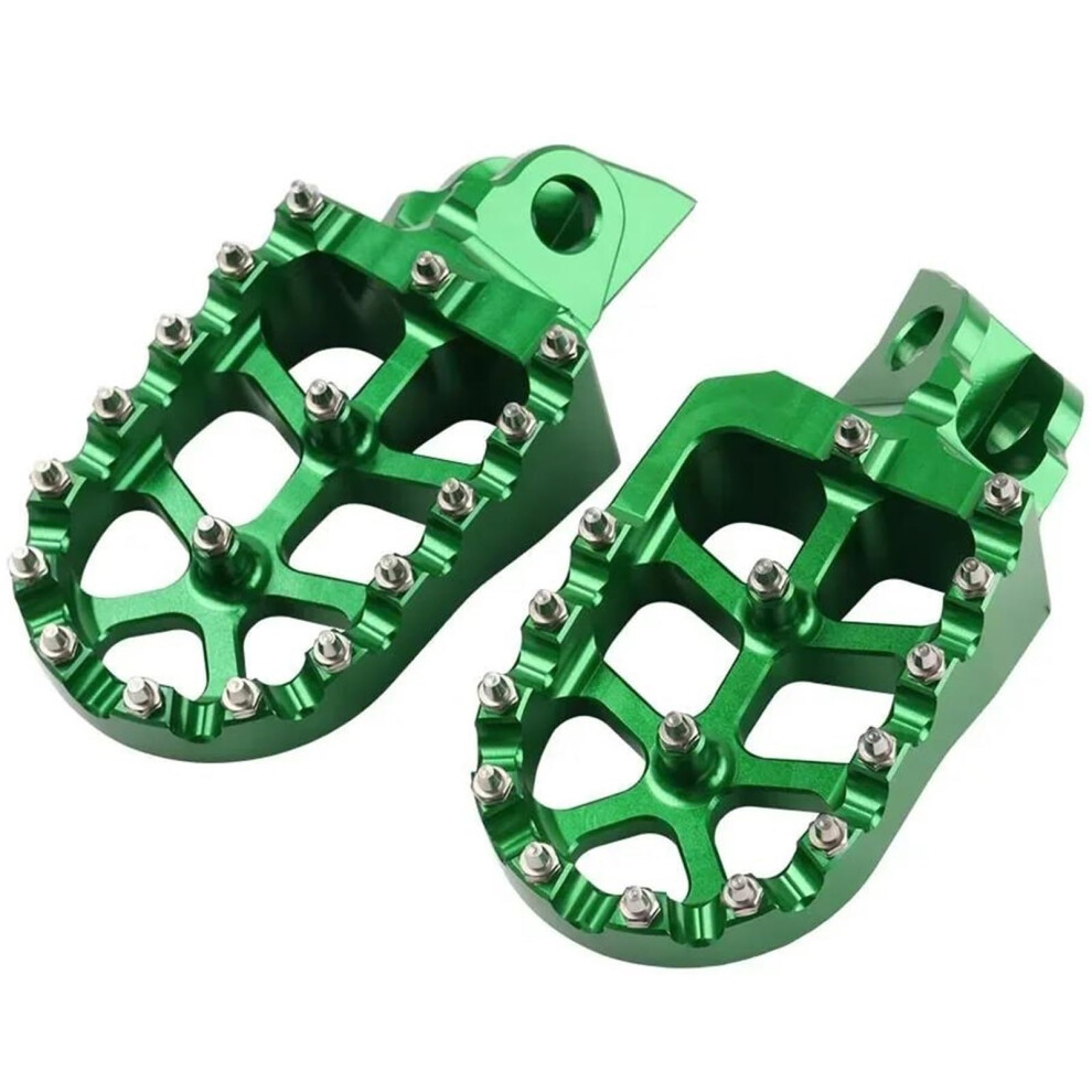 Motorcycle Foot Pegs For Kawasaki Kx Klx, Aluminum Nonslip Dirt Bike Footrest Pedals Green 9053599997443