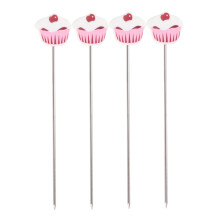 4pcs Stainless Steel Cake Tester Pins for Accurate Cake Readiness Cupcake and Bread Baking Tool