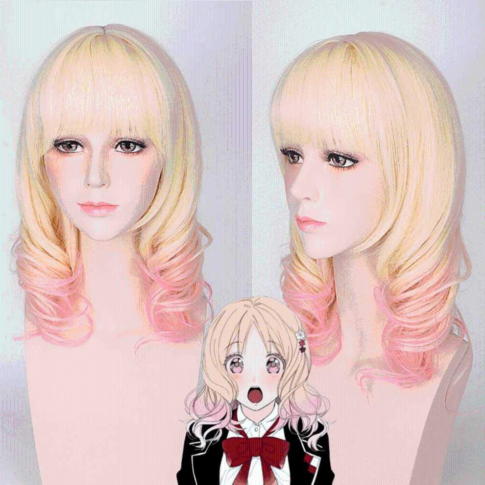 Unisex Anime Cosplay Wig Long Blonde Heat Resistant Synthetic Fiber Hair