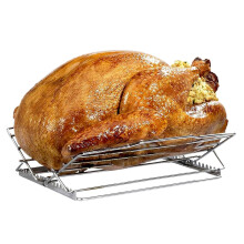 Adjustable Stainless Steel Turkey Roasting Rack VShaped Design Fits Any Size Bird for Oven