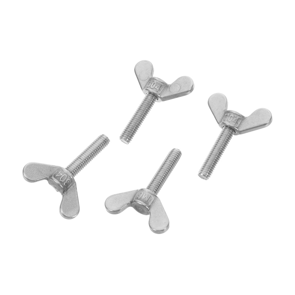 M6 Stainless Steel Thumb Screws 4Pcs With Fixed Nuts For Flagpole Outdoor Secure Fastening 9455672653046