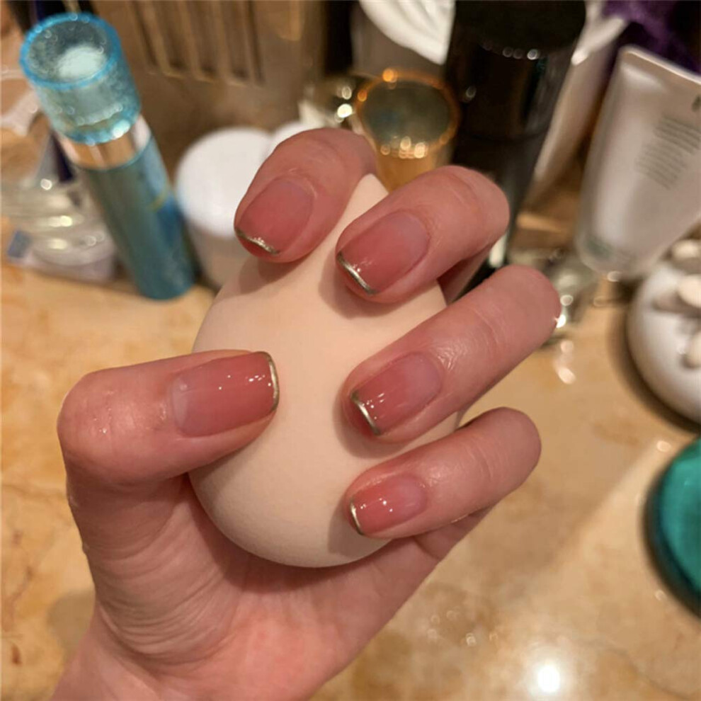 24Pcs French Press On Nails Glossy Gradient Reusable Acrylic False Nails for Women and Girls