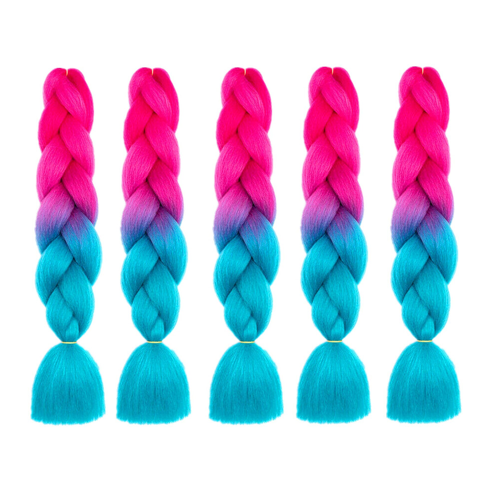 Unisex 24 Inch Jumbo Braiding Hair Extensions 5 Packs Ombre Synthetic For Box Braids Heatfriendly