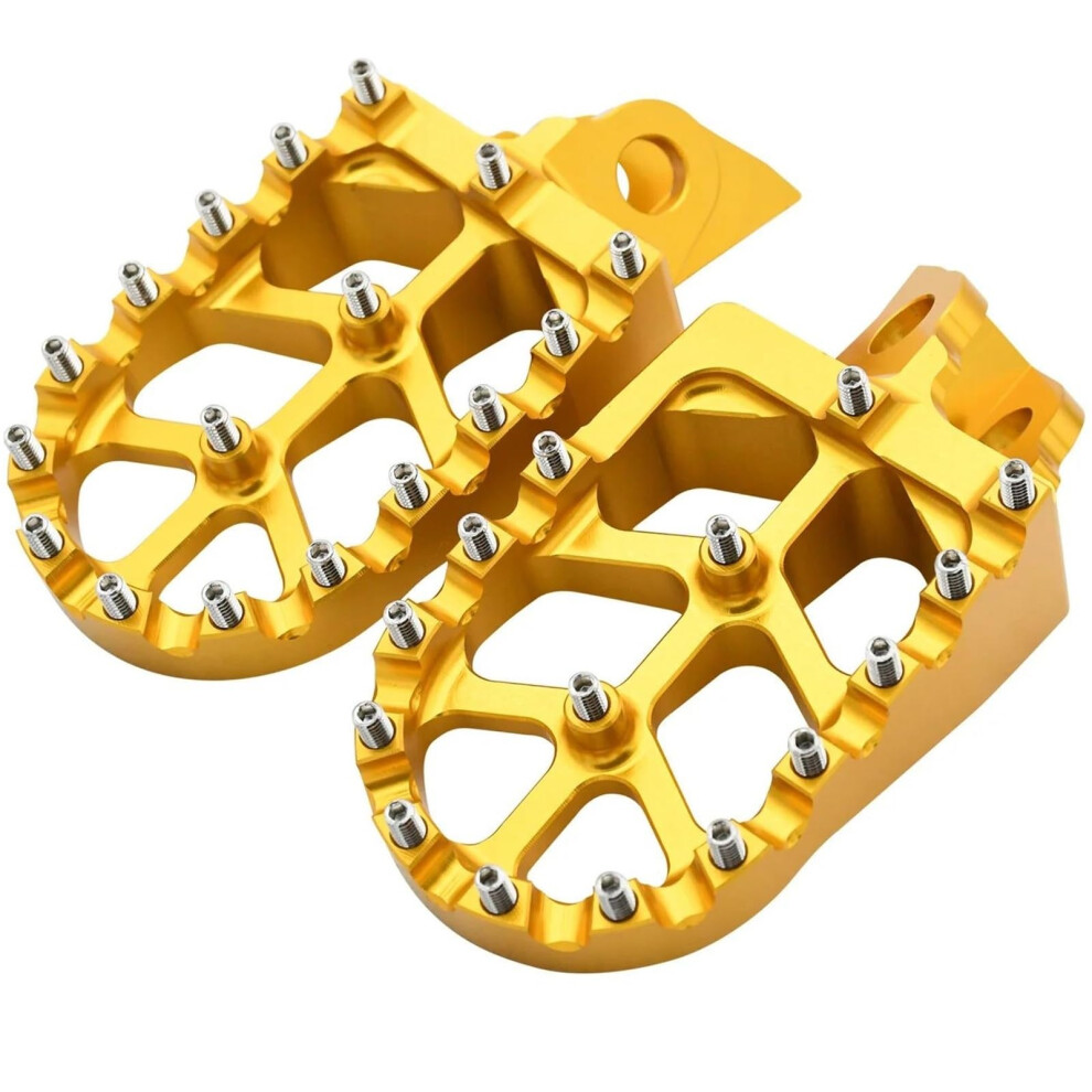 Universal Aluminum Motorcycle Foot Pegs Nonslip Footrest Pedals For Offroad Riding Gold 9113335537538