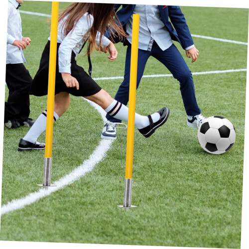 2Pcs Spring Loaded Soccer Corner Flag Stakes with Durable Iron Ground Spike for Quick Setup Training 2