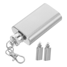 3pcs Mini Keychain Flask Stainless Steel Leakproof Pocket Liquor Flask for Travel and Outdoor Use