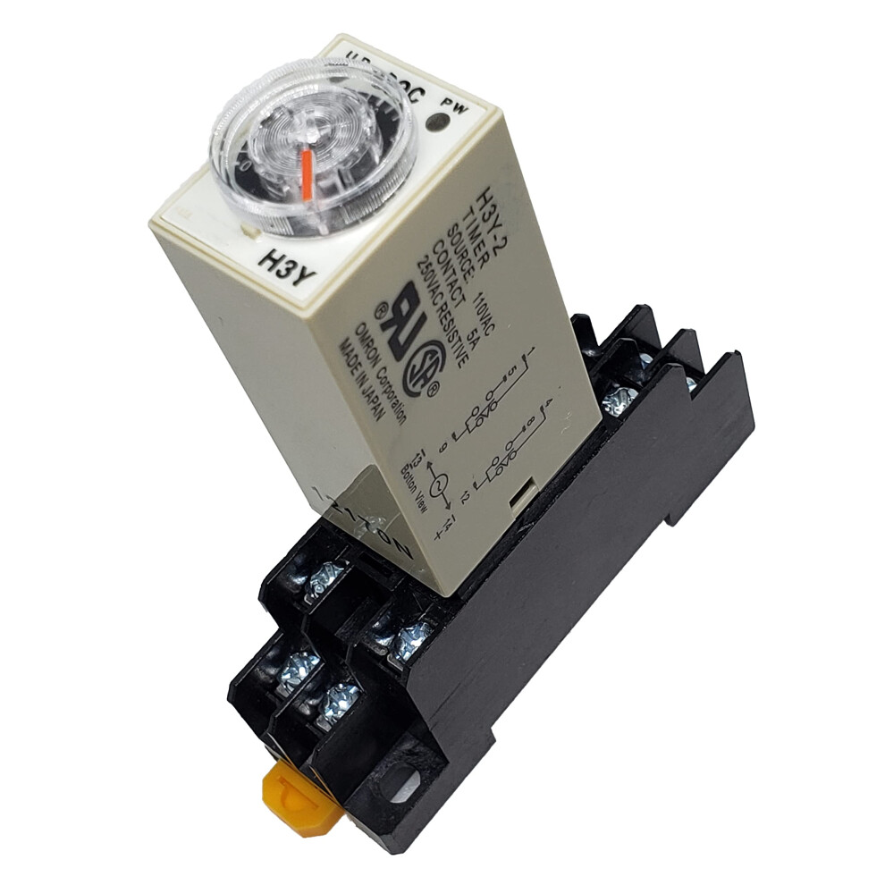Ac 110V Time Delay Relay H3y2 060S Dpdt With Socket Adjustable Industrial Timer 9070919712463