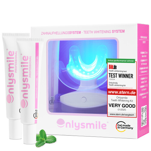 OnlySmile Zahnbleaching-Kit Whiten & Refill Bundle – Zahnbleaching Set mit 2x Nachfüllgel