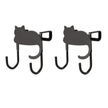 Over The Door Hooks, 6Pcs Sturdy Metal Single Over Door Hooks Cat Design Over The Door Towel Rack for Hanging Towels, Clothes,Bags, Hats