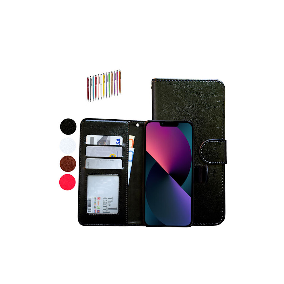 Compatible With Iphone 14 - Leather Case / Protection Black 9377112426532