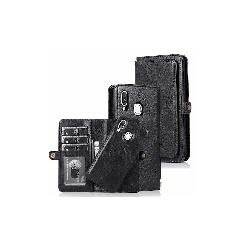 Elegant Dual Function Wallet Case - Compatible With Samsung Galaxy A40 Black 9377112426655