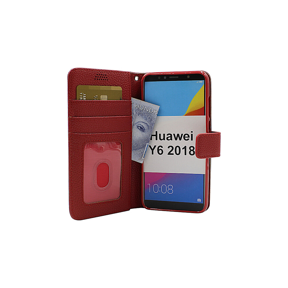 Stand Case Wallet Compatible With Huawei Y6 2018 Red 9377112426525