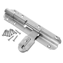 1 Set Stainless Steel Bolt Lock Gate Latches with Lock Hole Door Latches