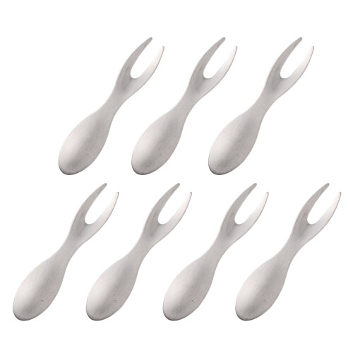7 Pcs Stainless Steel Corn Fork Flatware Fruit Fork Dessert Fork Home Tableware Food Pick