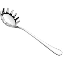 Pasta Spoon Stainless Steel Spaghetti Server Slotted Spoon Kitchen Utensils for Restaurant Shop Supplies (Silver)