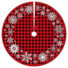 Christmas Tree Skirt - Snowman Design, 36 Inch Red Rustic Country Xmas Decor for Indoor Outdoor Holiday Party Compatible with RF6