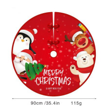 Christmas Tree Skirt Red Rustic Snowflake Santa Claus Printed Xmas Tree Carpet Christmas Decor Mat New Year Decor For Home SY7