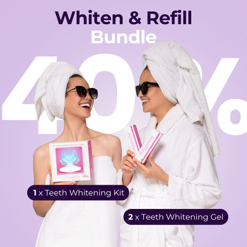 OnlySmile Zahnbleaching-Kit Whiten & Refill Bundle – Zahnbleaching Set mit 2x Nachfüllgel 1