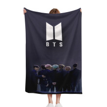 BTS Flannel Blanket, Super Plush, Soft, Comfortable, Fluffy Flannel Wool, Sofa, Bed, Travel-310g