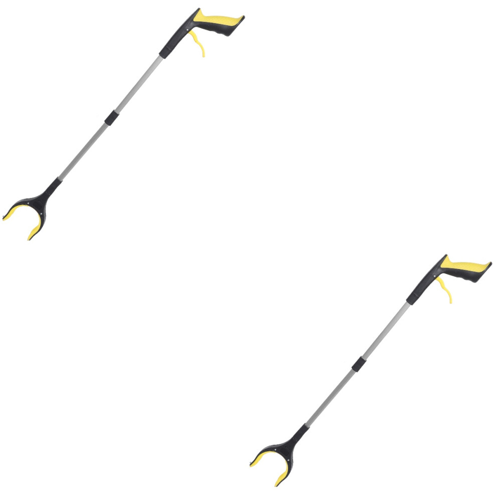 2 PCS Folding Trash Can Picker Upper Grabber Tool Garbage Multifunction Heavy Quick Litter Clip