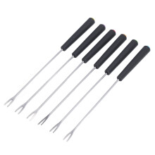 Stainless Steel Fondue Forks Set 6 Pcs with MultiColor Handles for Cheese Chocolate Meat