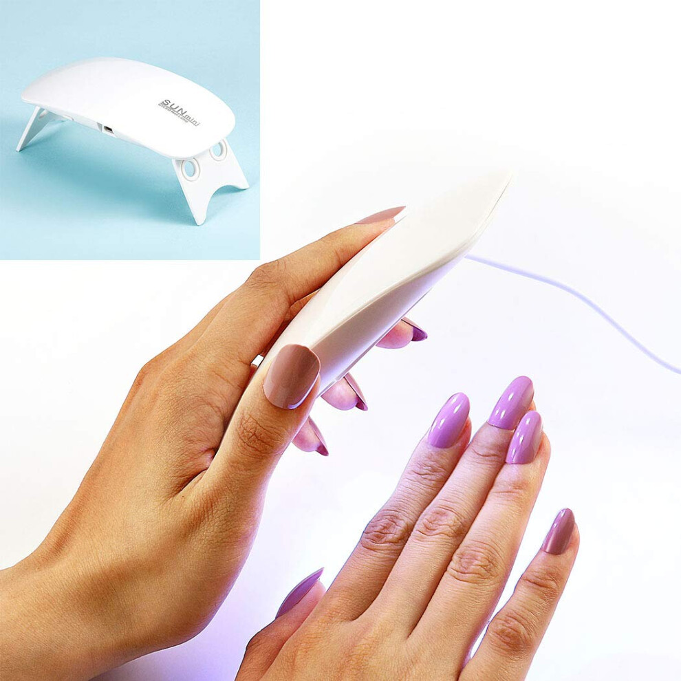 UV LED Nail Lamp 6W USB Powered Gel Nail Dryer for Fast Curing Manicure and Pedicure