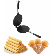 Aluminum NonStick Waffle Cone Maker with HeatResistant Handle for Home and Restaurant Baking