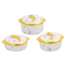 Insulated Casserole Set 3Piece Stainless Steel Thermal Serving Bowls with Lids for Hot or Cold Food