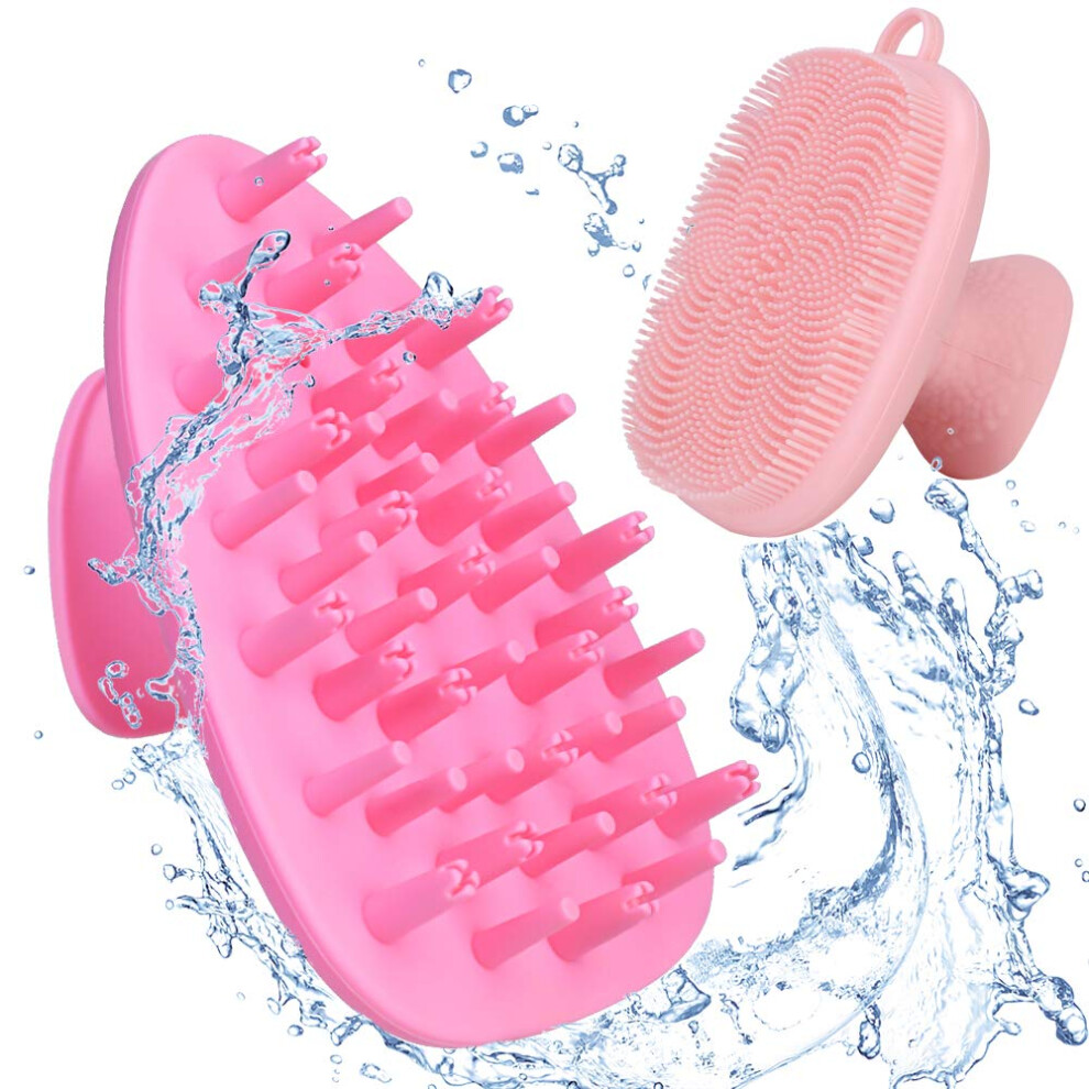 Scalp Massager Silicone Shampoo Brush for Deep Cleansing and Gentle Skin Massage, 2 Pack