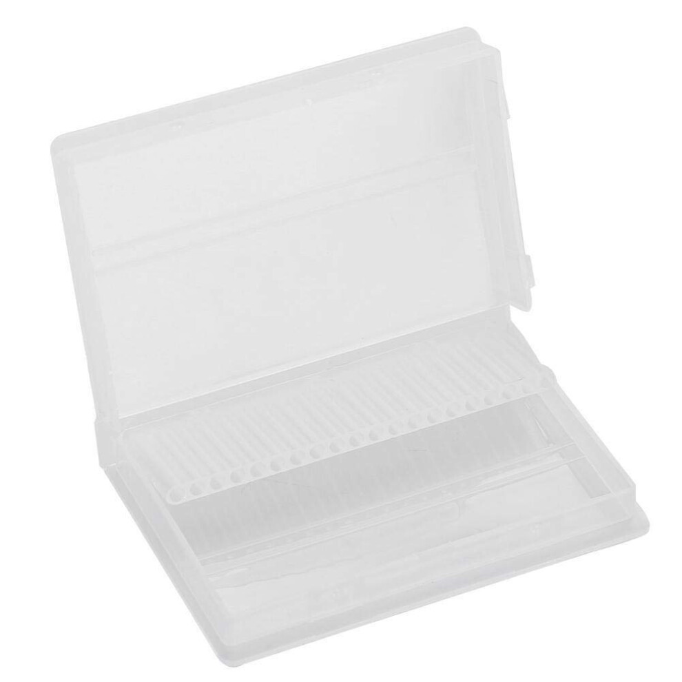 Nail Drill Bit Case Holder, 20Slot Transparent Organizer for Manicure Tools Storage