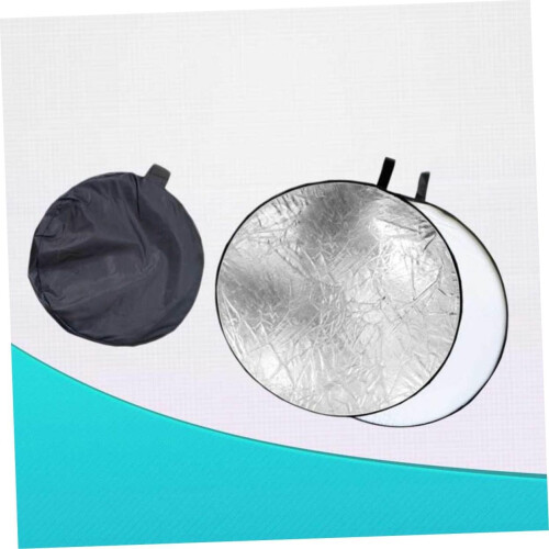 80cm Collapsible Photography Reflector and Light Diffuser Silver Translucent 2 in 1 Foldable 1