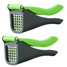 2pcs Stainless Steel Garlic Press and Crusher with Ergonomic Curved Handle for Effortless Mincing